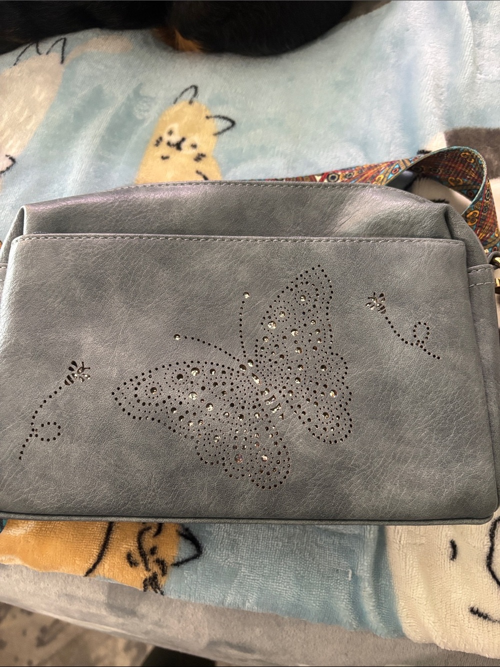 Gray Butterfly Crossbody Bag - Elegant Everyday Shoulder Bag